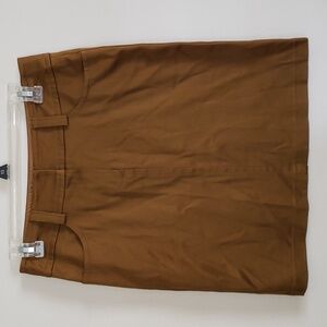 Trina Turk golden brown mini skirt, career, cotton stretch, women's size 2.